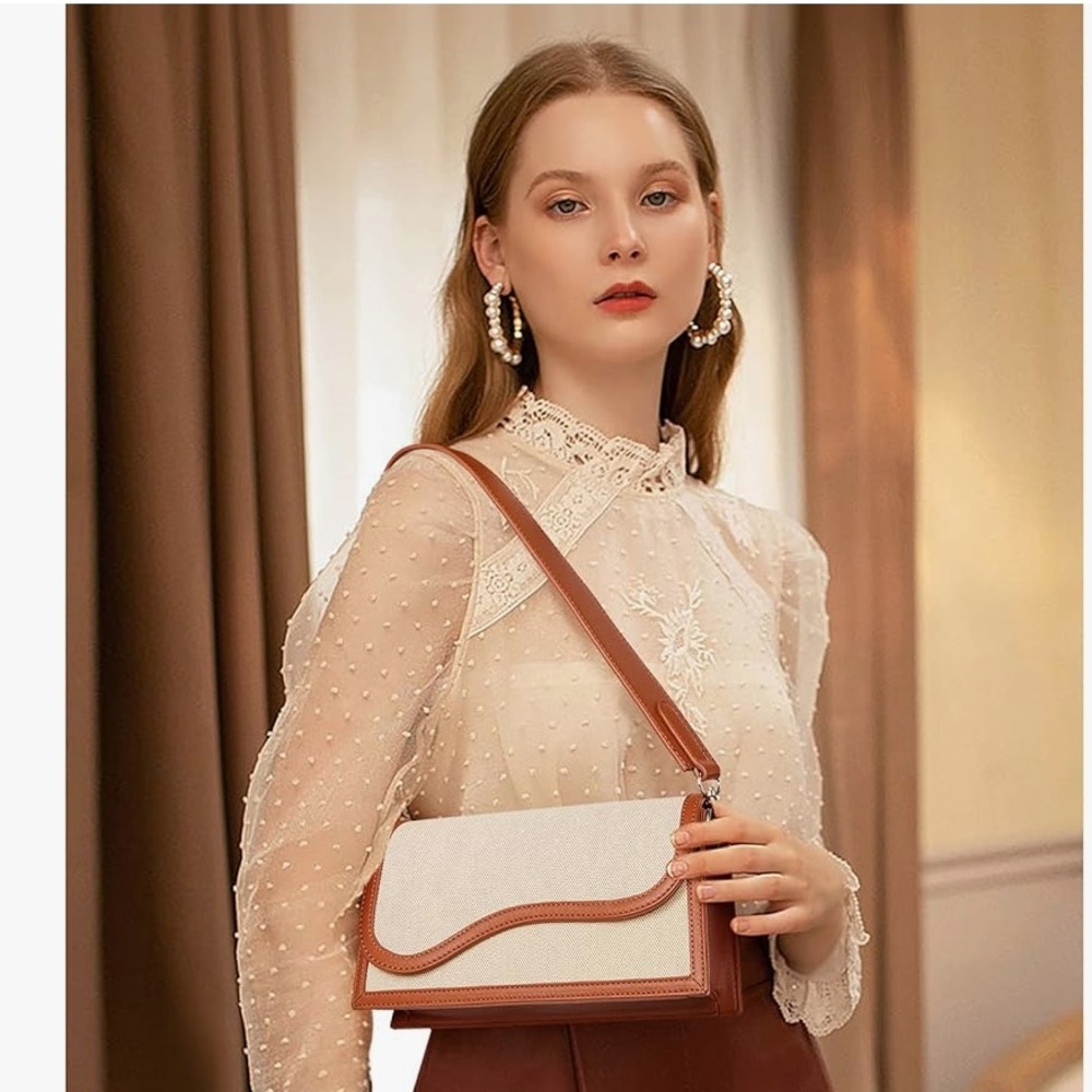 Chic Tan and Cream Shoulder Bag